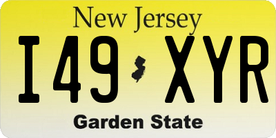NJ license plate I49XYR