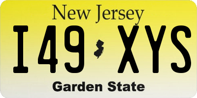 NJ license plate I49XYS