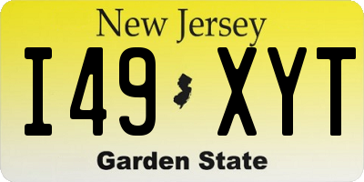 NJ license plate I49XYT
