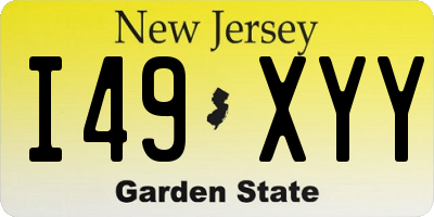 NJ license plate I49XYY