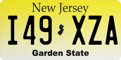 NJ license plate I49XZA
