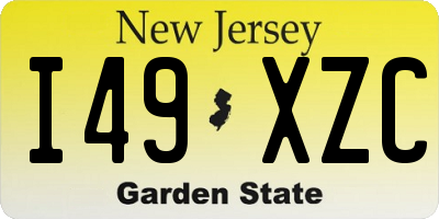 NJ license plate I49XZC