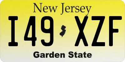 NJ license plate I49XZF