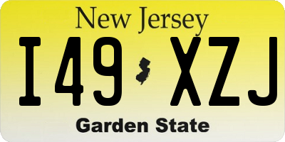 NJ license plate I49XZJ
