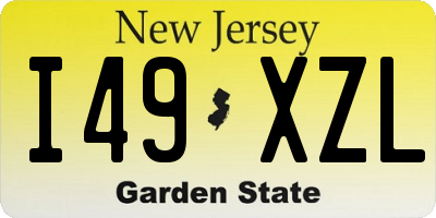 NJ license plate I49XZL