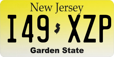 NJ license plate I49XZP