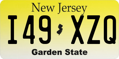 NJ license plate I49XZQ