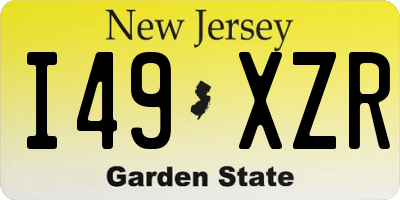 NJ license plate I49XZR