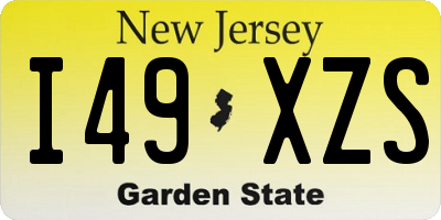 NJ license plate I49XZS
