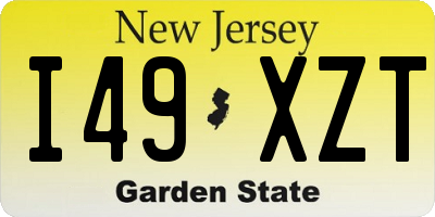 NJ license plate I49XZT