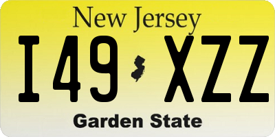 NJ license plate I49XZZ