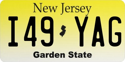 NJ license plate I49YAG