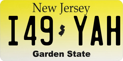 NJ license plate I49YAH