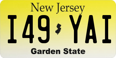 NJ license plate I49YAI
