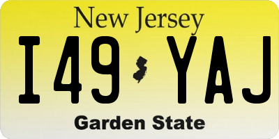 NJ license plate I49YAJ