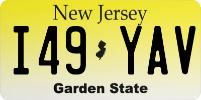 NJ license plate I49YAV
