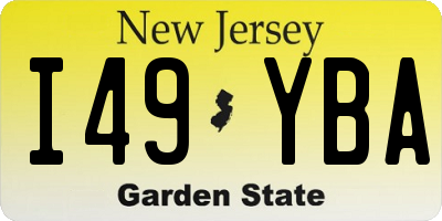NJ license plate I49YBA