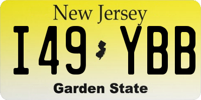 NJ license plate I49YBB