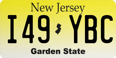 NJ license plate I49YBC