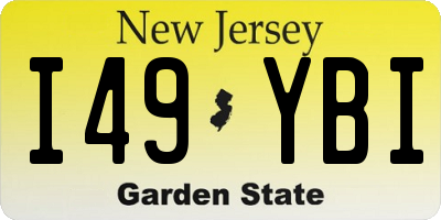 NJ license plate I49YBI