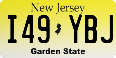 NJ license plate I49YBJ