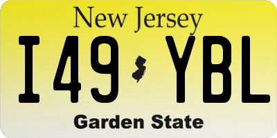 NJ license plate I49YBL