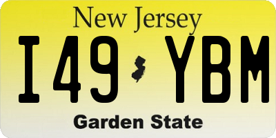 NJ license plate I49YBM