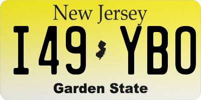 NJ license plate I49YBO