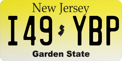 NJ license plate I49YBP