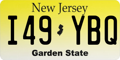 NJ license plate I49YBQ