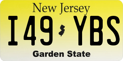 NJ license plate I49YBS