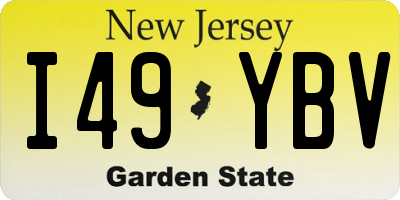 NJ license plate I49YBV