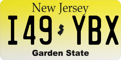 NJ license plate I49YBX