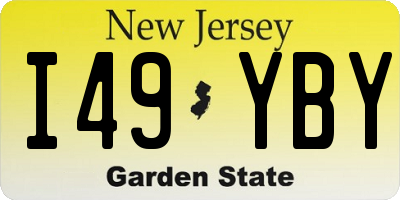 NJ license plate I49YBY