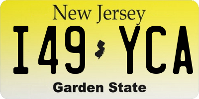 NJ license plate I49YCA