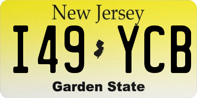 NJ license plate I49YCB