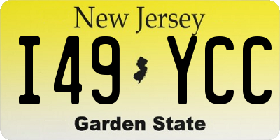 NJ license plate I49YCC