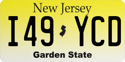 NJ license plate I49YCD