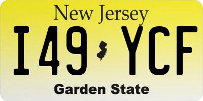 NJ license plate I49YCF