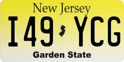 NJ license plate I49YCG