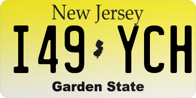 NJ license plate I49YCH