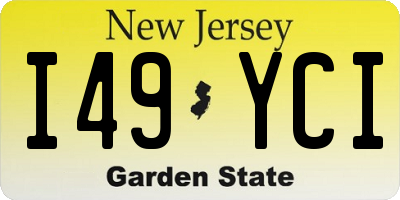 NJ license plate I49YCI