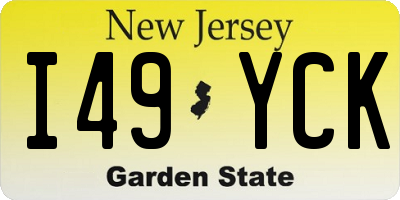 NJ license plate I49YCK