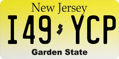 NJ license plate I49YCP
