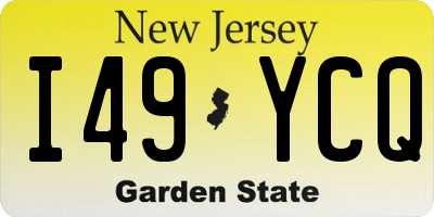 NJ license plate I49YCQ