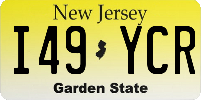 NJ license plate I49YCR