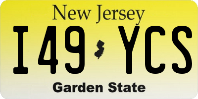 NJ license plate I49YCS