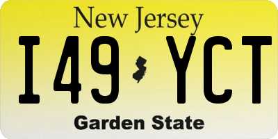 NJ license plate I49YCT