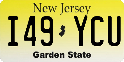 NJ license plate I49YCU
