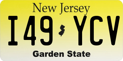 NJ license plate I49YCV